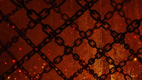 rusty chain with spark ember particle background loop animation