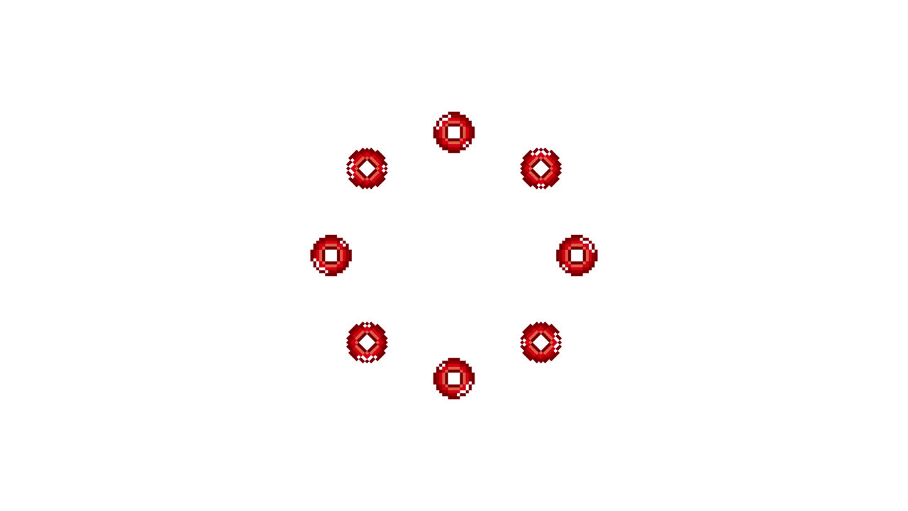 Pixel Art Mini Circle mark Spinning Circle Animated Overlay Transparent 30fps (4)