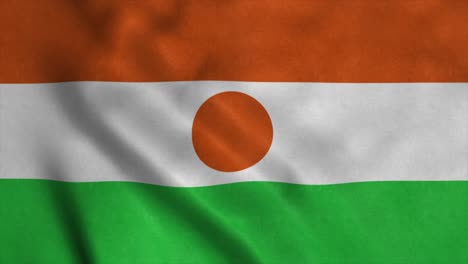 republic of niger flag waving in the wind. national flag of niger. sign of niger seamless loop animation. 4k