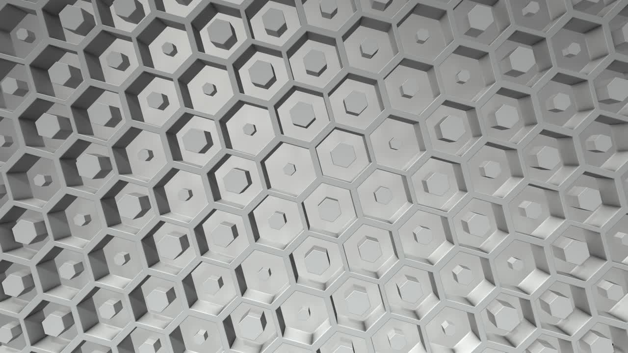 fondo de negocios blanco. cajas fondo hexágono abstracto movimiento aleatorio, animación en bucle 3d 4k