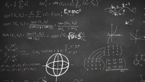 fórmulas matemáticas animadas y símbolos flotan en ecuaciones para la educación.