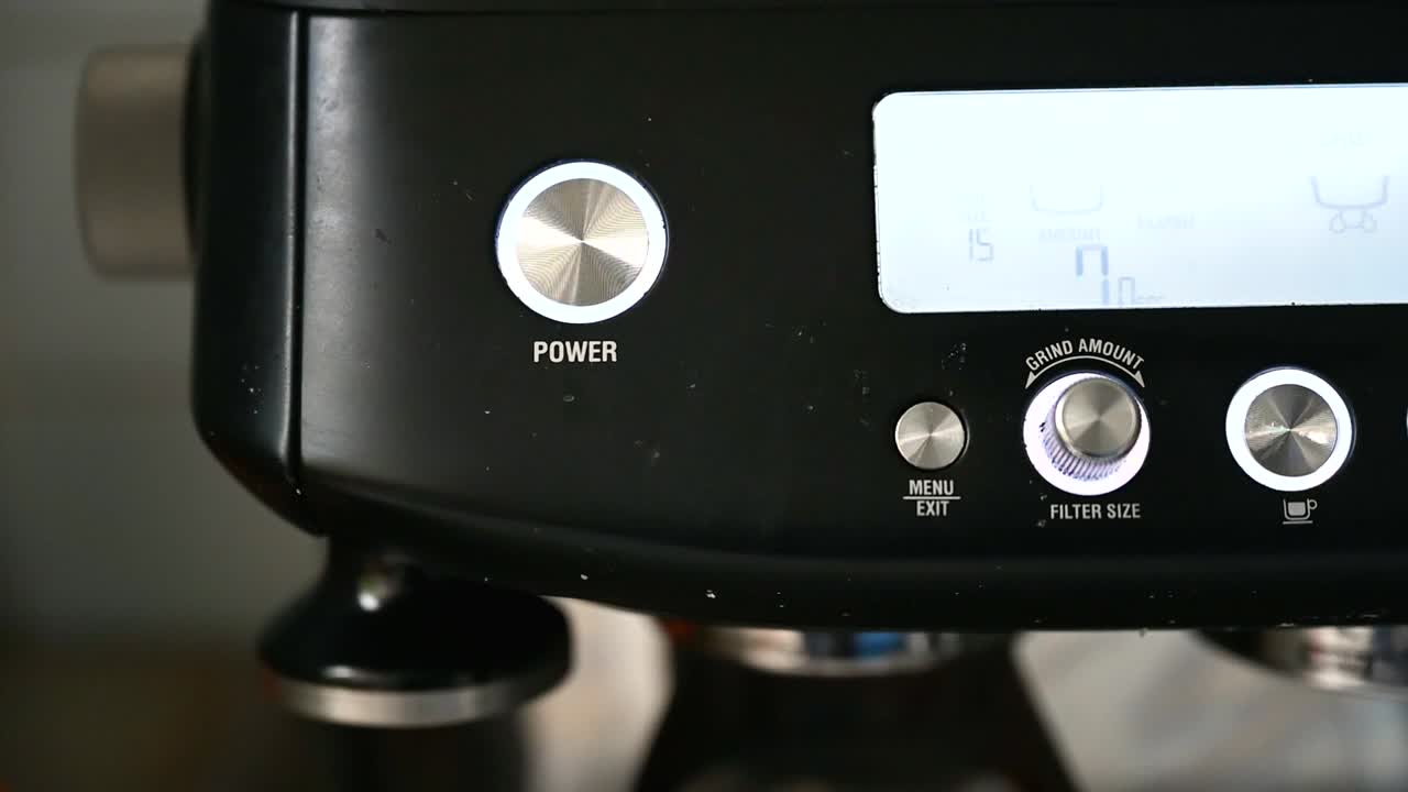 Sage Coffee Machine Turning On Espresso Maker Footage