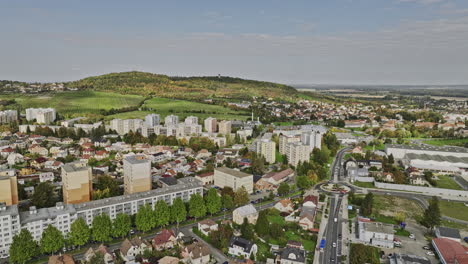 kutna hora czechia aerial v6 flyover town and residential area capturing beautiful townscape, roundabout traffics and panning views reveals landmark cathedral - shot with mavic 3 cine - november 2022