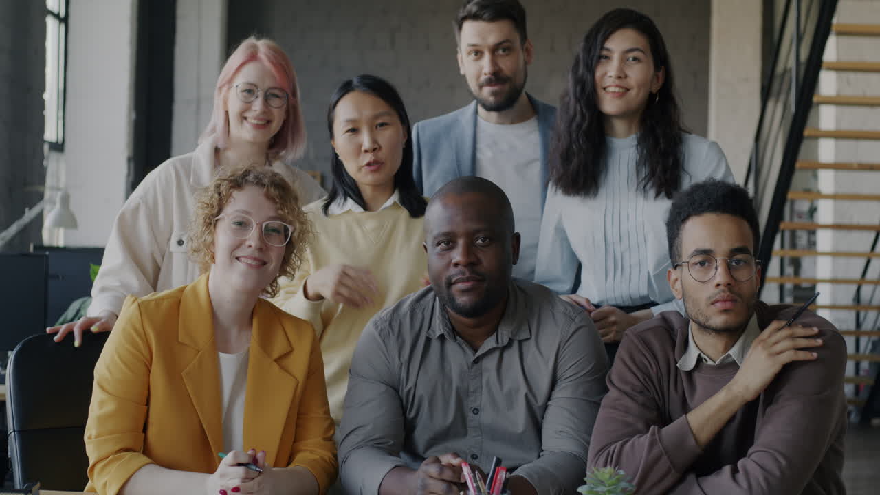 Diverse Team Portrait in Modern Office