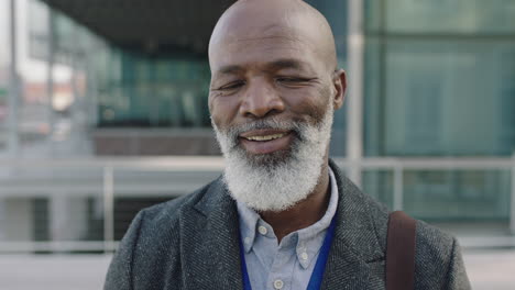 close up portrait of senior african american businessman ceo smiling confident enjoying successful career achievement