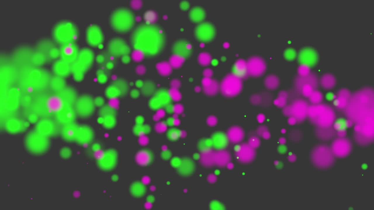volar verde y rosa bokeh con partículas en el fondo brillante