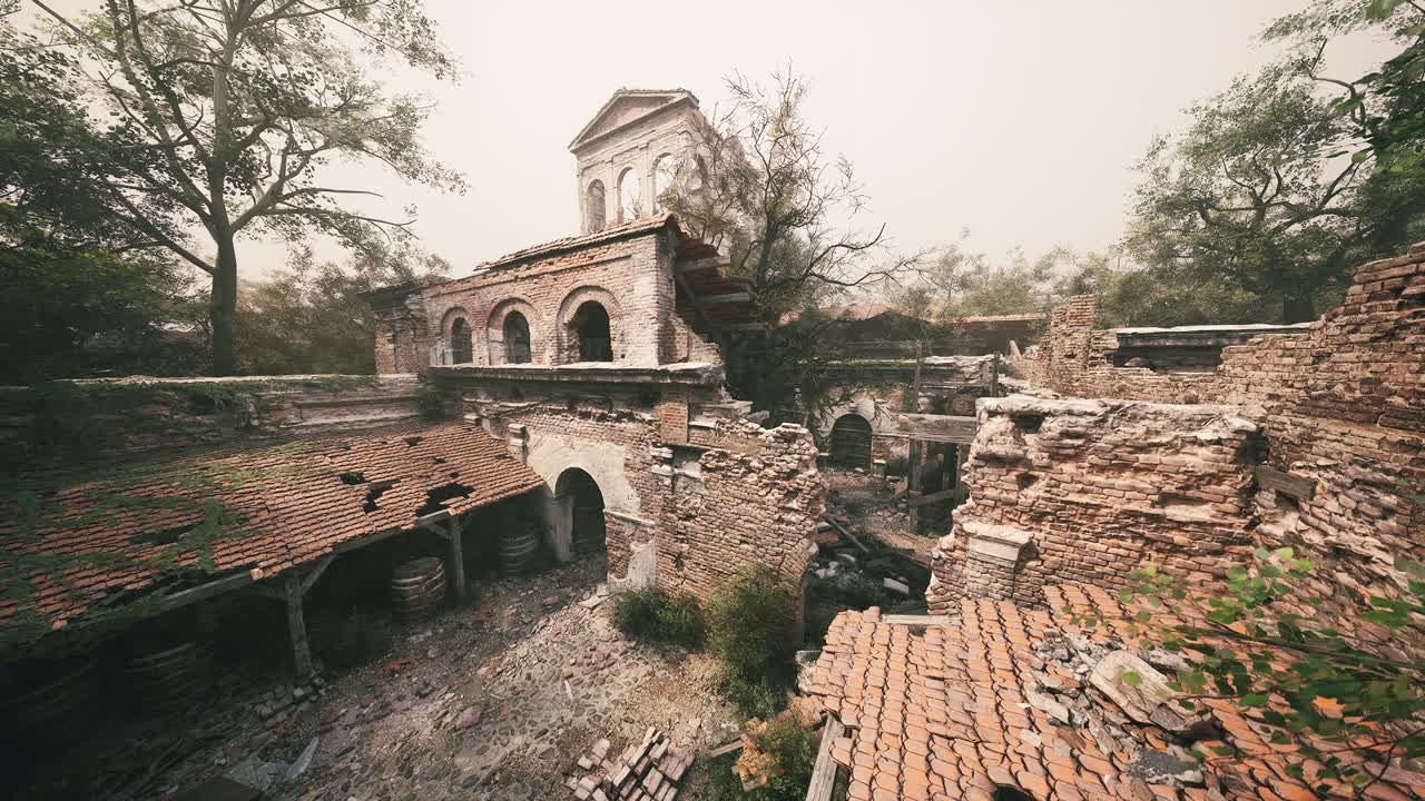 Historic building in nature forgotten and decaying