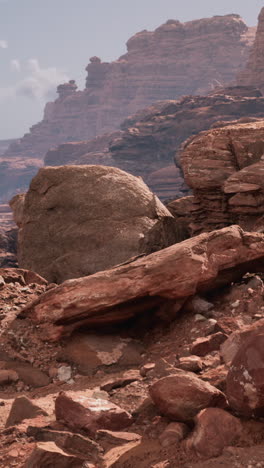 red rock formations in arid landscape