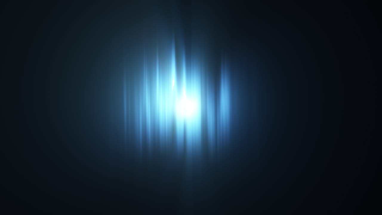 Abstract Blue Aurora Glowing Lines with Small Light Rays Beams Shining Underwater Style. Motion Graphics Overlay Effect