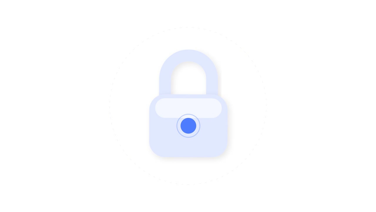 Icona di Lucchetto Animata che Rappresenta Sicurezza e Privacy