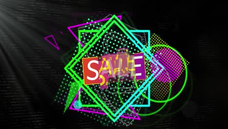 animation of flash sale text over abstract background
