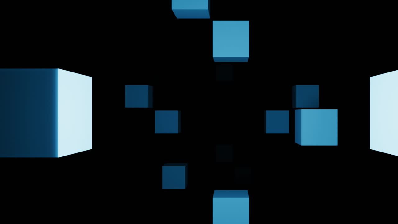 블루 큐브 추상 3d 배경