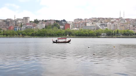 boat on a city lake
