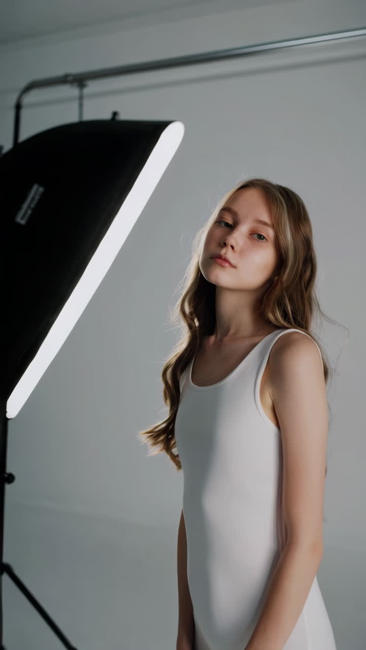 젊은 여자의 스튜디오 초상화