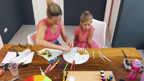 mother and daughter craft project: underwater scene