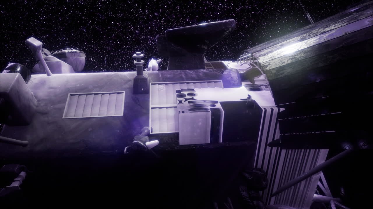 Exploring the vastness of space with spacecraft in deep cosmic scenery