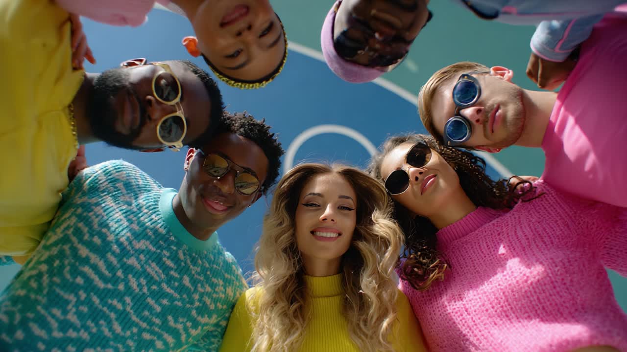 Group of diverse friends smiling together outdoors