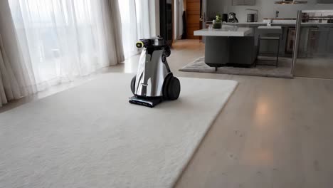 aspirador robótico moderno en un hogar moderno
