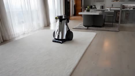 modern robotic vacuum cleaner in a modern home