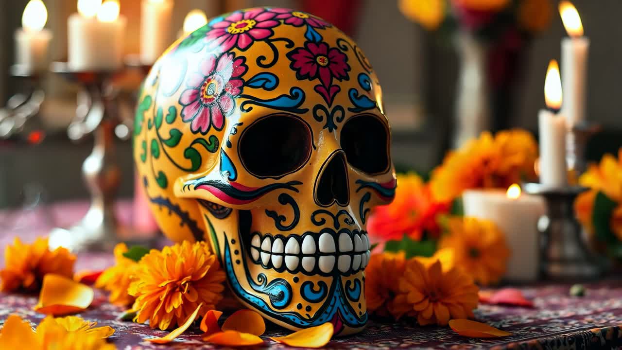 decoración del día de la calavera de azúcar muerta