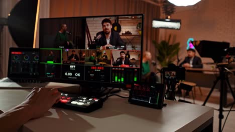 video production control room for live streaming and broadcasting