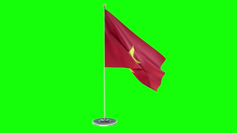 vietnam ilustración 3d de la bandera ondeando en un poste con croma