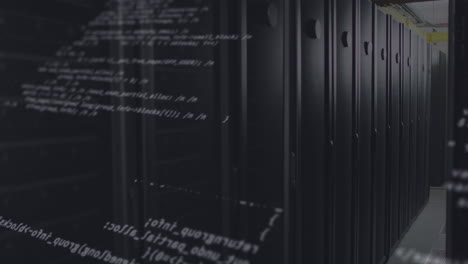 animación del procesamiento de datos en la sala de servidores