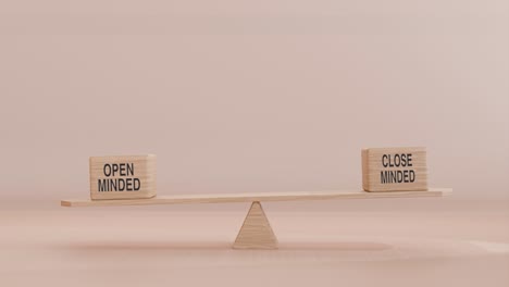 de mente abierta y de mente cerrada equilibrándose en el columpio
