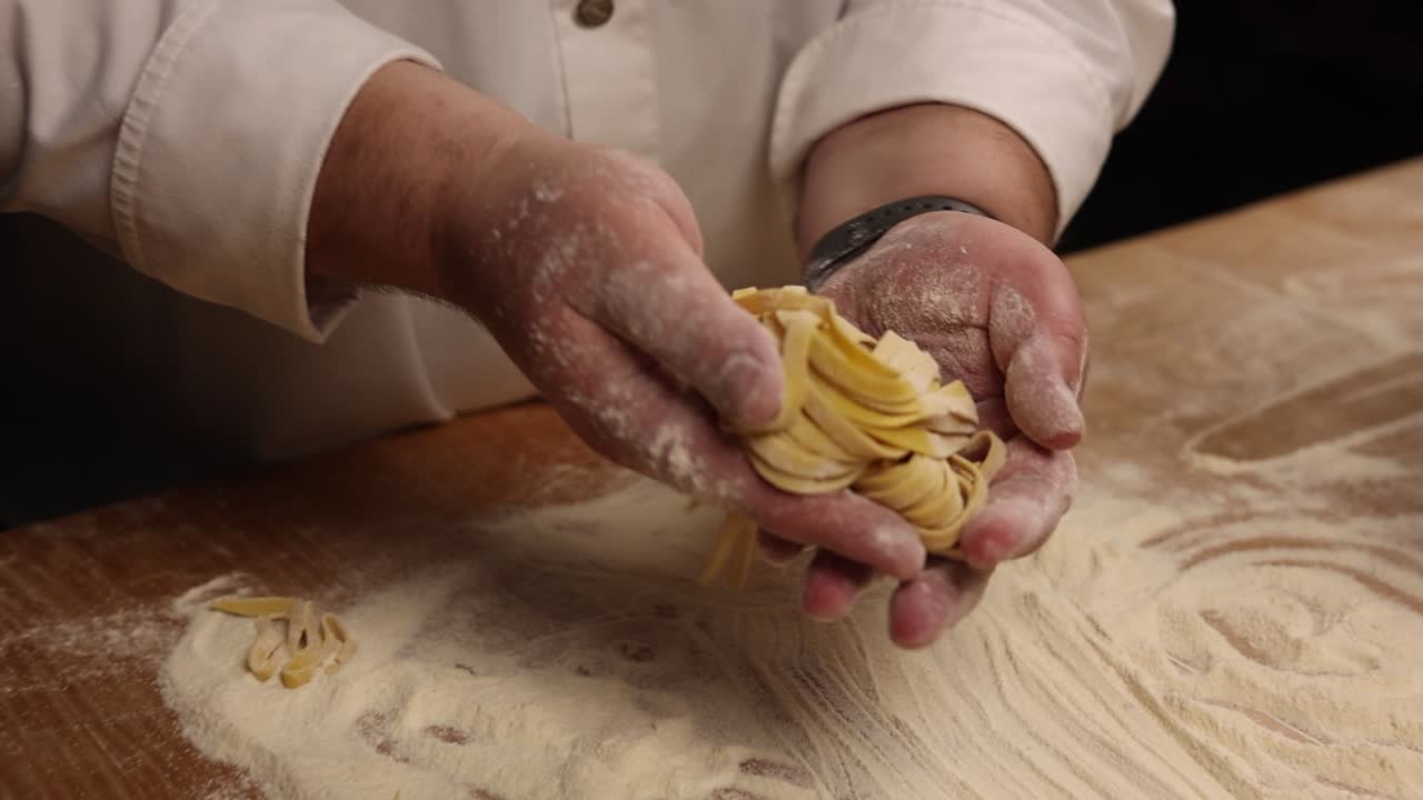 Chef preparing pasta