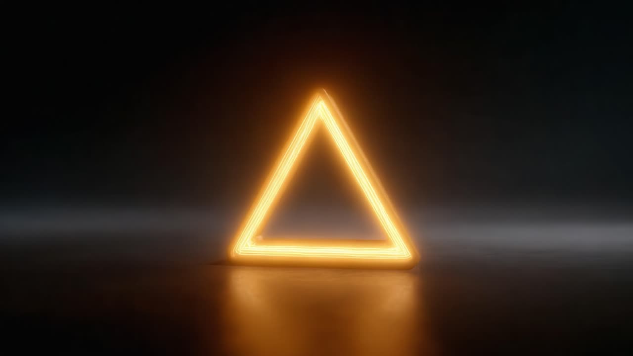 A Captivating Glimpse of a Glowing Triangle in an Enigmatic Dark Setting, Highlighting a Stunning Contrast Between Light and Shadow
