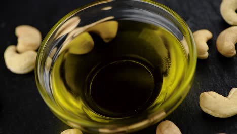 cashew oil on a rotating plate (seamless loopable)