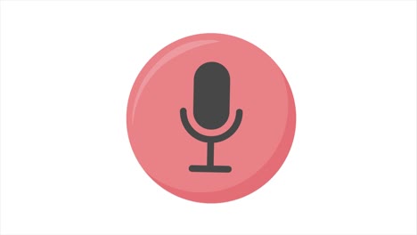 icono de línea de micrófono animación gráfica de movimiento con canal alfa. 4k