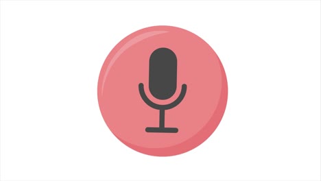 microphone line icon motion graphic animation with alpha channel. 4k