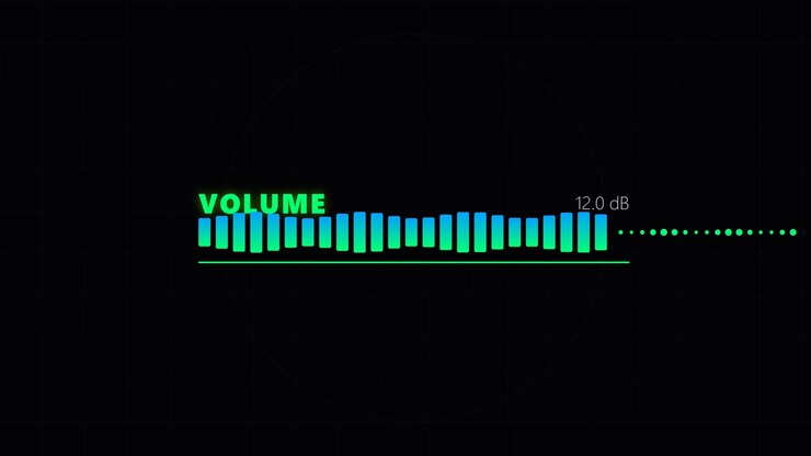 Digital Audio Volume Level Meter Displaying Fluctuating Sound Levels