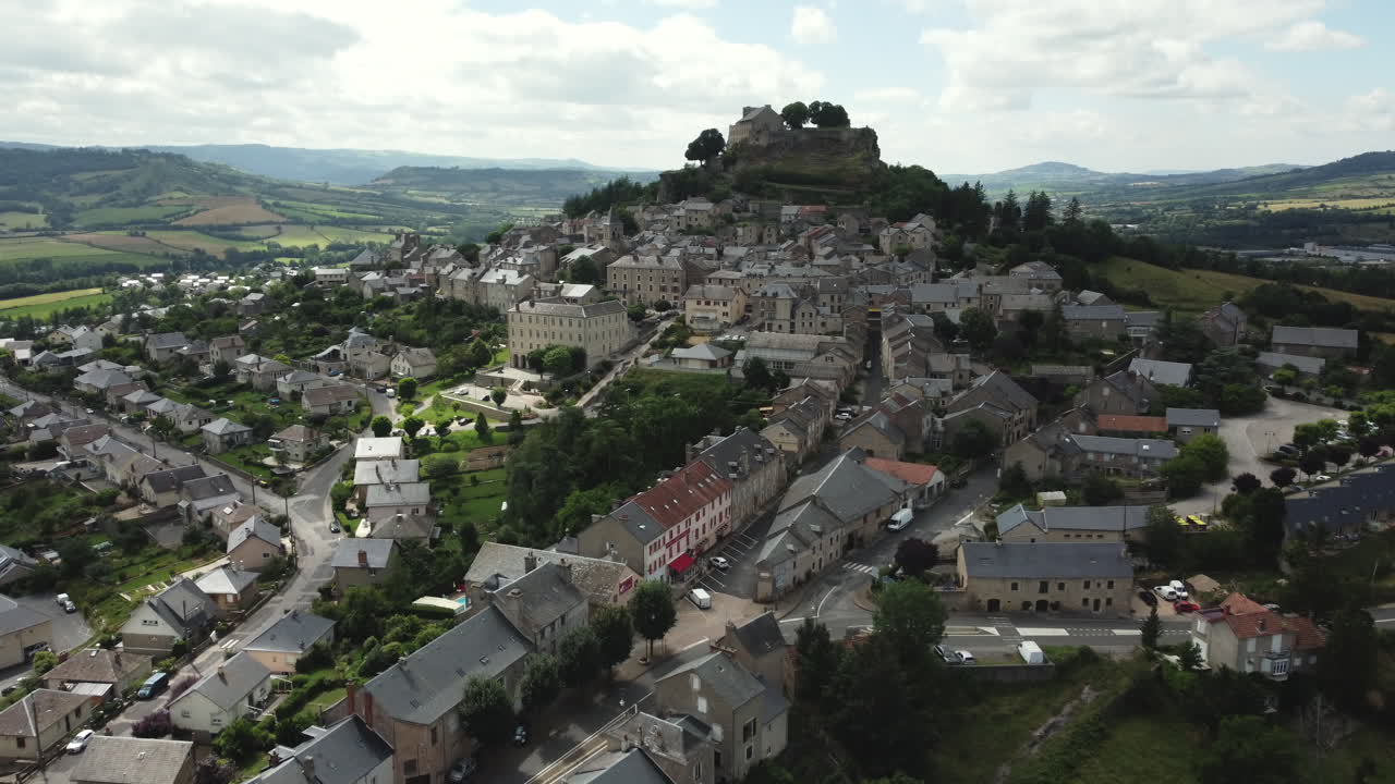 프랑스 의 매력적 인 마을 의 공중 풍경