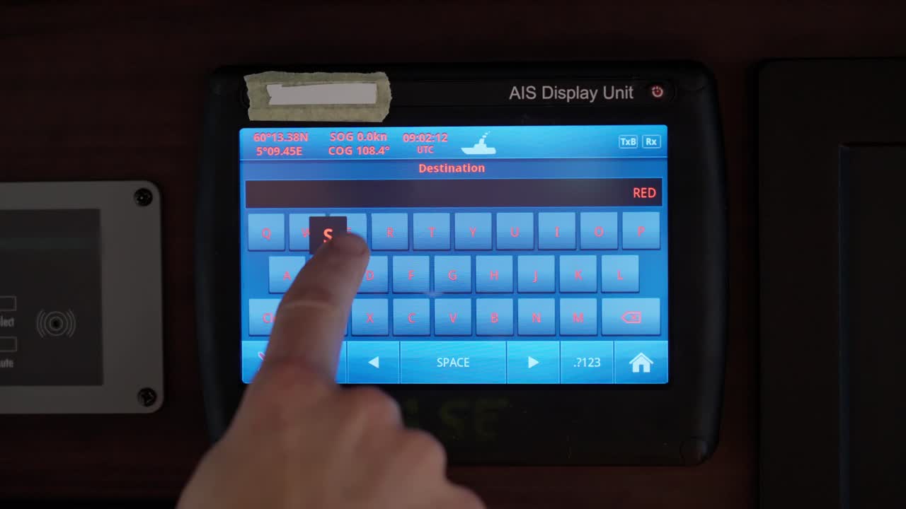 Ship captain enters Red Sea as destination into ship's AIS system