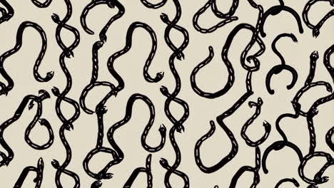 black and white abstract snake pattern