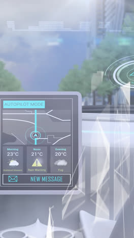 Animation-of-data-processing-over-dashboard-in-self-drive-car