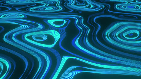 animation of light and dark blue liquid lines moving on seamless lines on black background