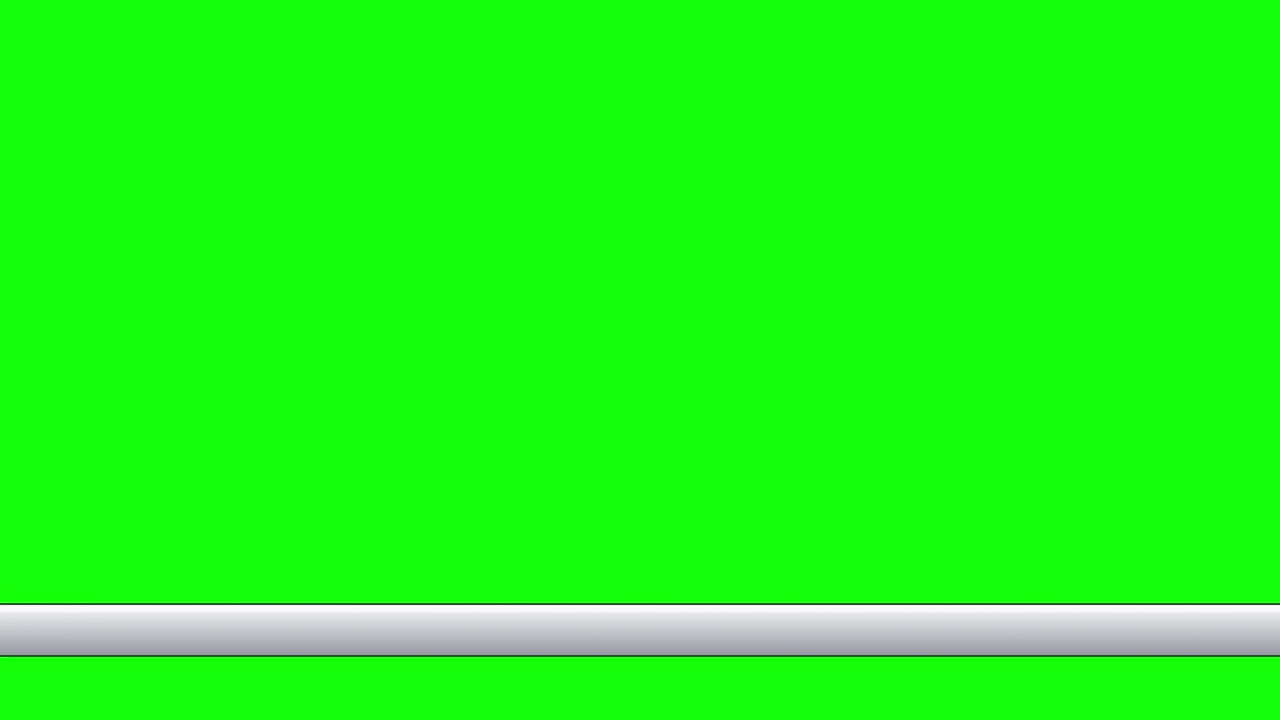 Clean silver white lower third banner without text on green screen chroma key background template