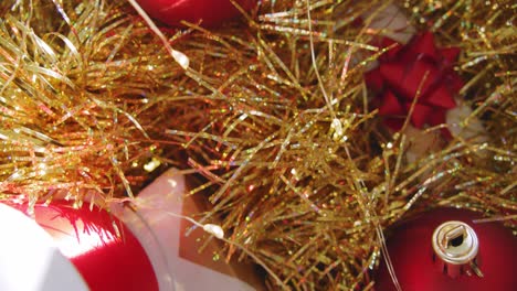 red and golden christmas decoration