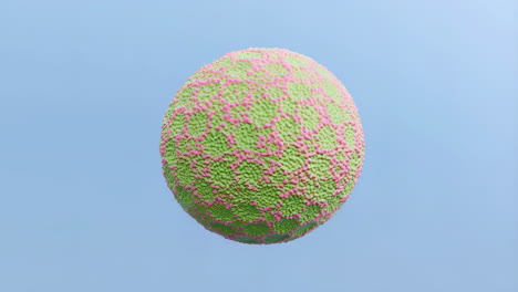 abstract textured sphere on blue background
