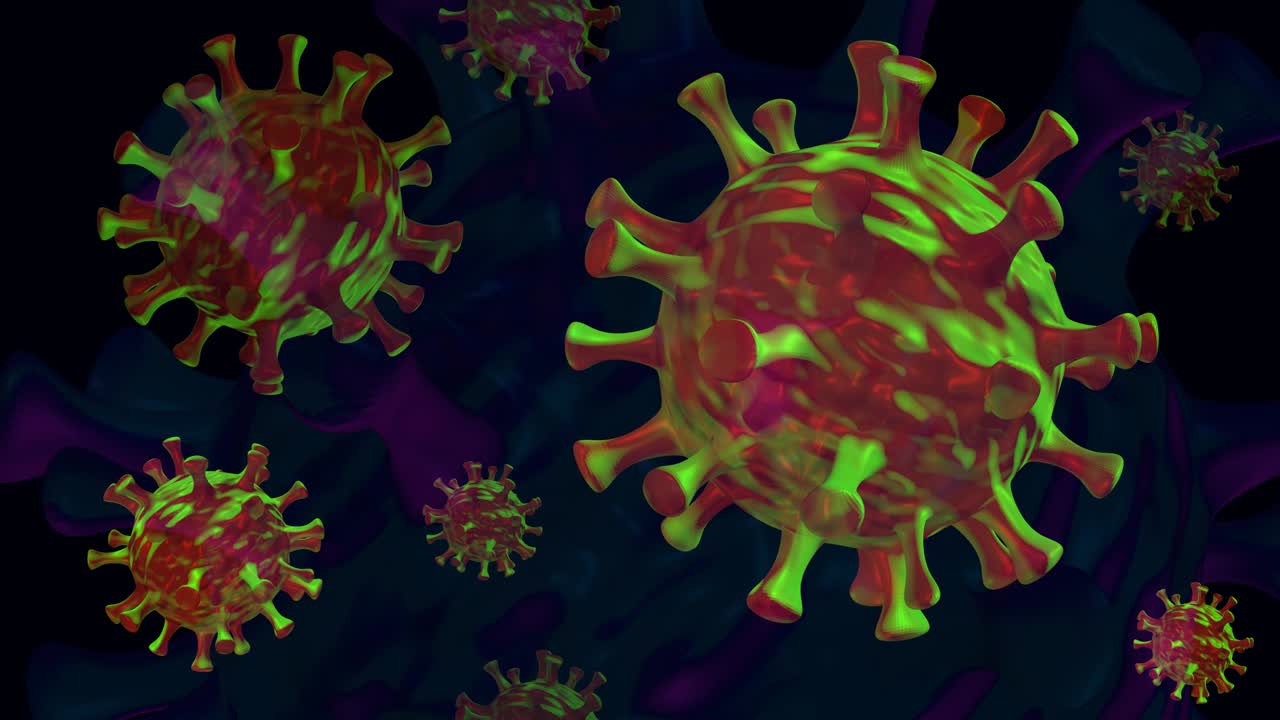 fondo animado del coronavirus (covid-19) activo,