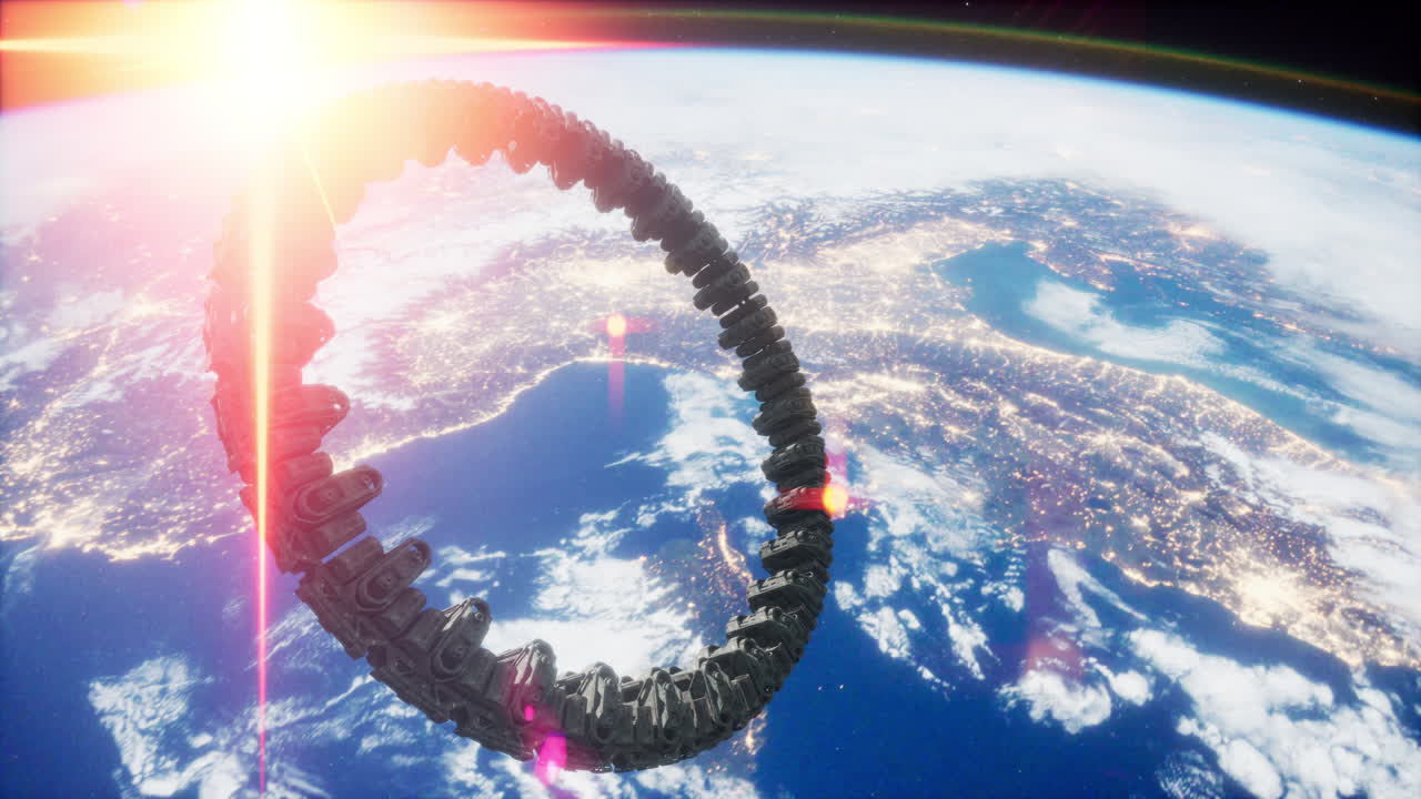 지구 근처의 외계인 모체선 nasa에 의해 제공 된 요소