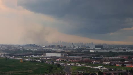 timelapse view of rare gustnado with stormclouds near toronto, canada