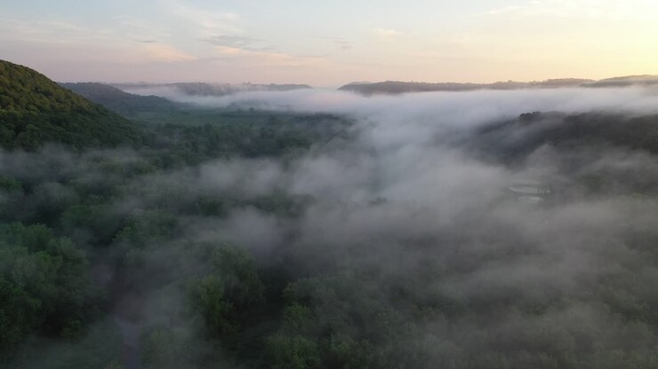 Misty Valley at Sunrise/Sunset