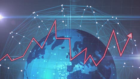 animación del globo y la red de conexiones a través del procesamiento de datos
