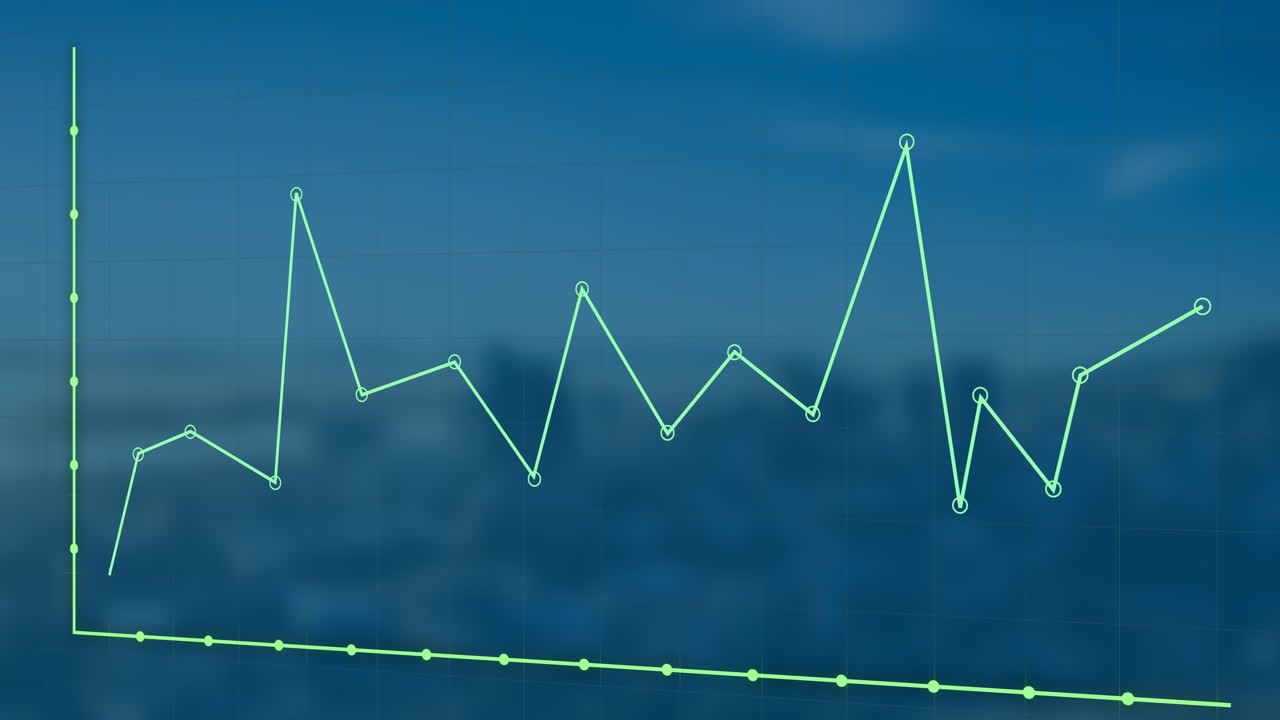 animación de un diagrama que se mueve sobre el paisaje urbano