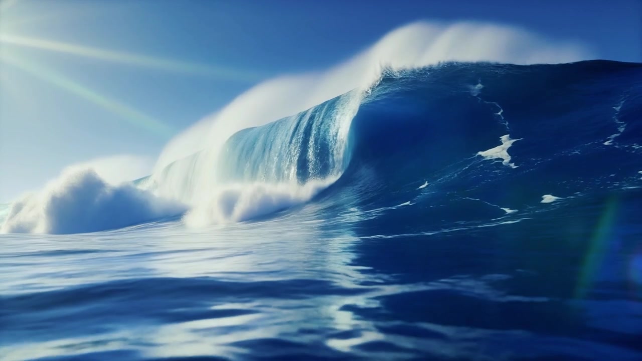 Large Ocean Wave Breaking on a Sunny Day