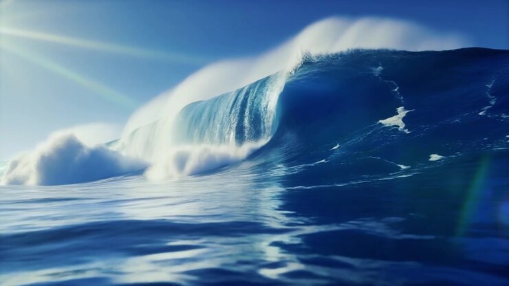 Large Ocean Wave Breaking on a Sunny Day